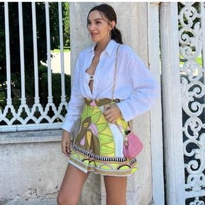 Zara  printed pucci style mini skort high rise Size XS